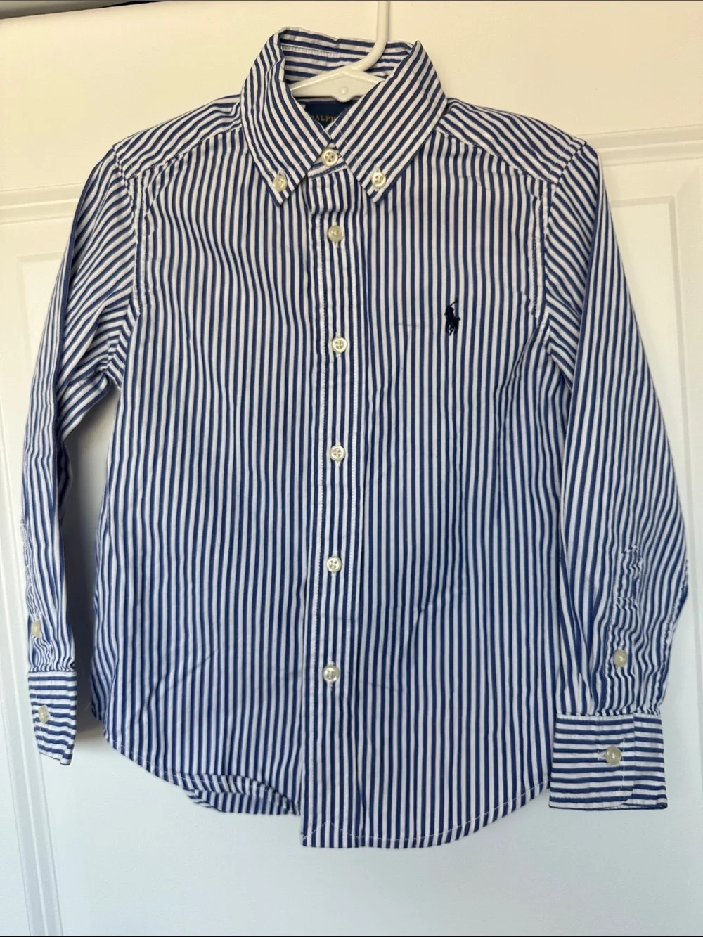 Boys Ralph Lauren Classic Stripe Button-Down Shirt - Blue/White size 4T